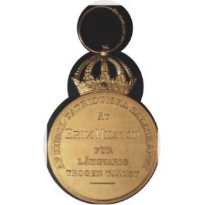 MEDAL ZA DŁUGOLETNIĄ SŁUŻBĘ 1958, Popiersie Gustawa VI i tytulatura / napisy Au 0,750, waga 16,71 g, Ø 31 mm