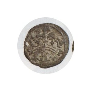 Denar s S p, Kop. 394 R6, połysk menniczy w tle