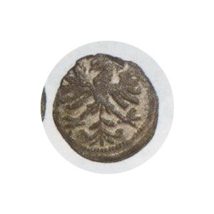 Denar s S p, Kop. 394 R6, połysk menniczy w tle