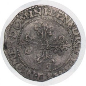 1⁄2 Franka 1588 X, m. Amiens, waga 6,89g, Kop. - jak 10362, ale legenda awersu rozpoczyna się nad głową, Duplessy...