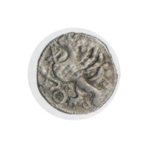 Kwartnik, głowa gryfa/gryf, waga 0,4g, jak Kop. 8563a R3, ale trzecia kula między łapami gryfa