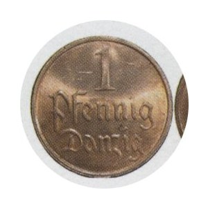 1 Fenig 1930, CNG 508-IV, naturalny czerwony połysk na całej powierzchni