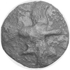 SARMATIA, Olbia. Circa 400 BC. JE Cast 66mm (94.71 gm). Facing Gorgoneion / A-P-I-X,...