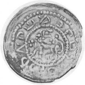 ND (1181-1202). AR Hebrew Bracteate (0.21 gm) (21mm). Gnesen Mint. Lion left inside beaded circle surrounded by a Hebrew...