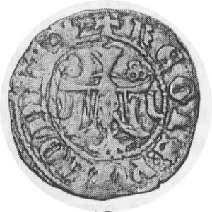 ND (1330-50). AR 1/ 2 Grosza (Quartnic). Cracow Mint. Enthroned king facing, holding sceptre and orb /...