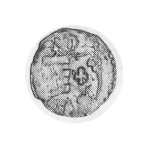 ND (1384-86). AR Denar. Cracow Mint. Eagle / Shield with arms and large Ο above. Gum. 404; Kop. (old) 30.1.I.b....