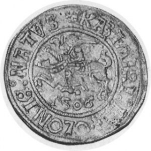 Silesia-Glogau. 1506. AR Grosz (called White Grosz or Bochnar). Glogau Mint. Crowned eagle looks left /...