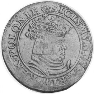 1528. AR Trojak (3 Grosze). Cracow Mint. Very bold Renaissance portrait of Sigismund right / Eagle with head right....