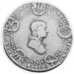 1533. AR Talar. Thorn Mint. Crowned and armored bust of king right. The shields of Poland, Lithuania,...