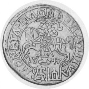 Two more Lithuanian Grosz coins struck to Polish standards. 1547. AR Grosz. Vilna Mint....