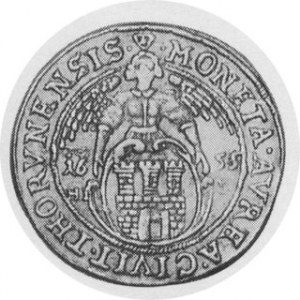Thorn 1655. Gold Ducat. Thorn Mint. Crowned and draped bust wearing Order of the Golden Fleece right / Angel over city a...