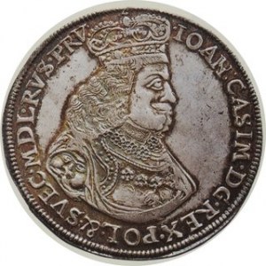 1651. AR Talar. Elbing Mint. Crowned bust right with ornate breastplate and lion's head on shoulder /...