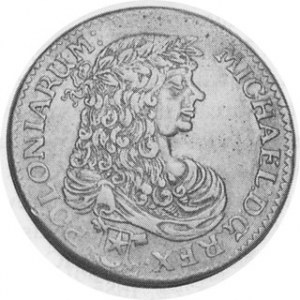 1671. AR Pattern Zloty (1/3 Talara). Bromberg Mint. Laureate bust with very long hair right. Below are arms of the mintm...