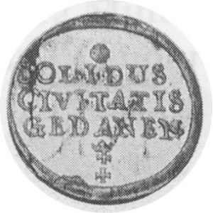 Danzig. 1670. AR Schilling. Danzig Mint. Large crown above MR monogram / 3-line legend and city arms without shield. Gum...