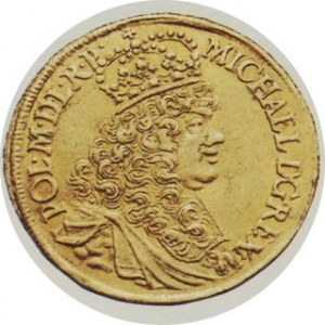 Danzig. 1672. Gold Ducat. Danzig Mint. Crowned and armored bust with much drapery and a lion's head on shoulder facing r...