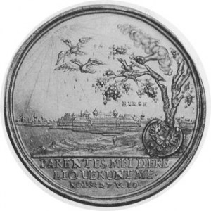 Lithuania. 1675. AR Medal, by John Hoehn, Jr. Danzig Mint. Commemorating the 8th birthday of Louise Caroline Radziwill (...