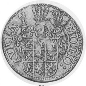 1633. Gold Ducat. Stettin Mint. Standing Duke Bogislaus XIV in armor facing right carrying long sword /...