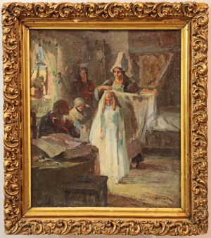 Czesław Borys JANKOWSKI (1862-1941), Przygotowanie do pierwszej komunii świętaj (155)