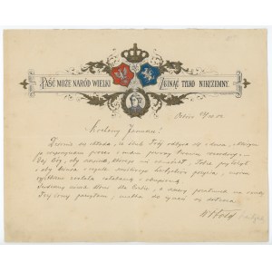 XX wiek, telegram patriotyczny, Ostrów Wlkp., 1902 rok