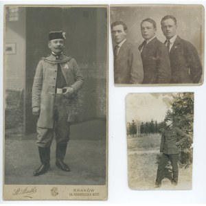 XX wiek, 3 fotografie przedstawiające członków TG Sokół