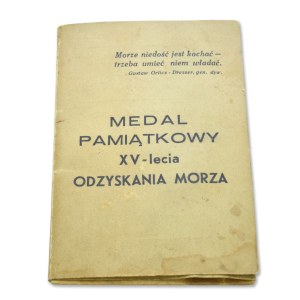IIRP, Bronze Commemorative Medal for the 15th Anniversary of the Regaining of the Sea, 1935
