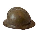 World War II, French helmet, Model 1935, with a Polish eagle affixed to it