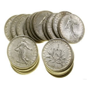 France, set of 50 x 1 francs, 1900-1920