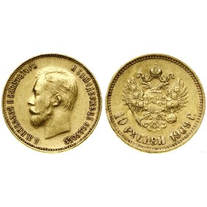 Rosja, 10 rubli, 1909 Э•Б, Petersburg