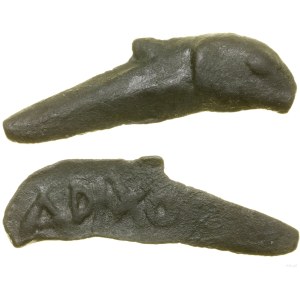 Grecia e post-ellenismo, bronzo a forma di delfino, (VI-V secolo a.C.)