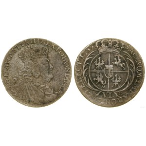 Poland, sixpence, 1755 EC, Leipzig