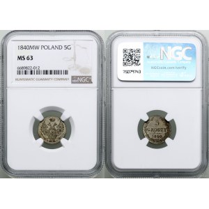 Poland, 5 groszy, 1840 MW, Warsaw