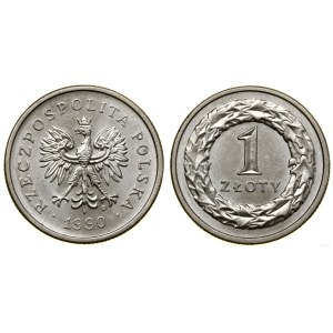 Poland, 1 zloty, 1990, Warsaw