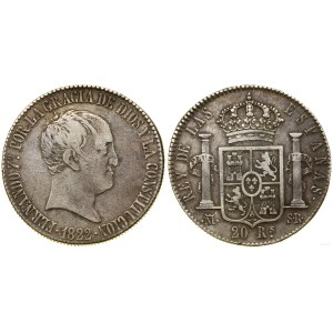 Španělsko, 20 realů, 1822, Madrid