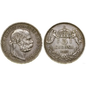 Hungary, 5 crowns, 1907 KB, Kremnica