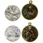 Devotional, set of 2 medallions with religious themes, 20th century