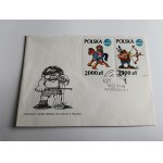 KOPERTA DZIECIAK 1992 R. ZNACZEK STEMPEL
