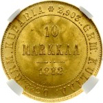 Russia For Finland 10 Markkaa 1882 S NGC MS 64+