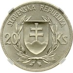 Slovakia 20 Korun 1939 Jozef Tiso NGC MS 63