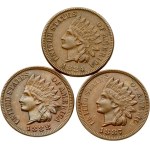 USA Indian Head Cent 1884-1888 Lot of 3 coins