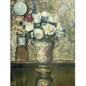 Teodor GROTT (1884-1972), RÓŻE W WAZONIE