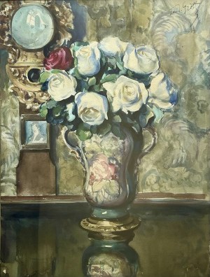 Teodor GROTT (1884-1972), RÓŻE W WAZONIE