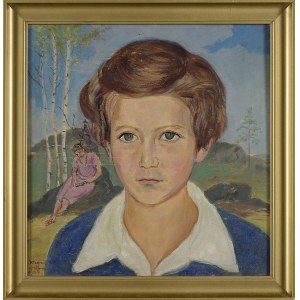 Wlastimil HOFMAN (1881-1970), DZIEWCZYNKA NA TLE PEJZAŻU