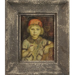 Janina GARYCKA (1920-1997), PORTRET OF A GIRL IN A RED BERECE
