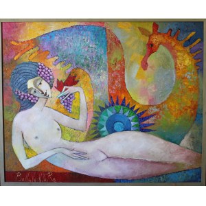 Jan Bonawentura Ostrowski, Nude with a bunch of grapes and a dragon, 2026