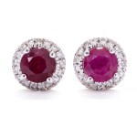 Earrings with rubies and diamonds early 21st century.