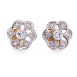 Diamond earrings 2nd half of 20th century.
