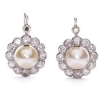 Earrings with pearls and diamonds 1920s, Vienna