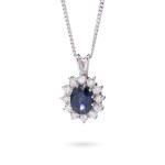 Pendant with sapphire and diamonds XX/XXI century.