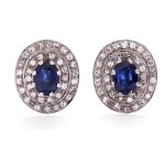 Earrings with sapphires and diamonds 2nd half of 20th century.