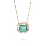 Pendant with emerald and diamonds early 21st century.